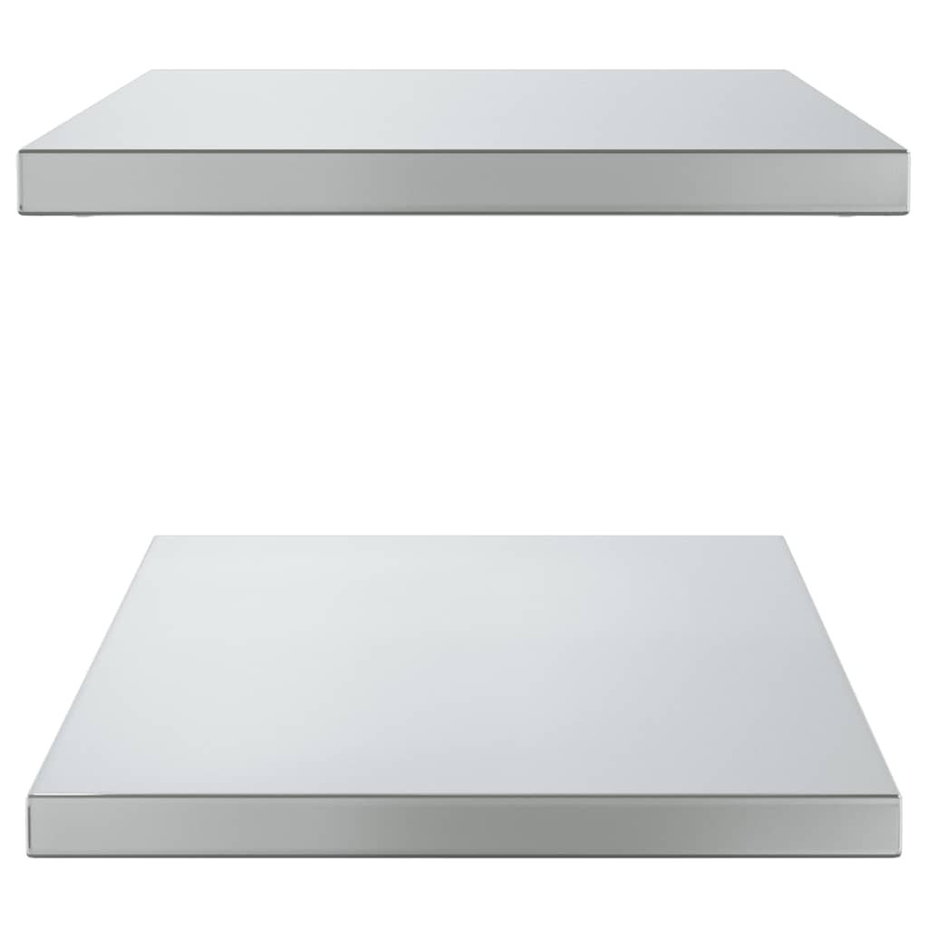 vidaXL Wall Shelves 2 pcs 75x40 cm Silver Stainless Steel 5