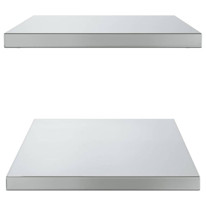 vidaXL Wall Shelves 2 pcs 75x40 cm Silver Stainless Steel 5
