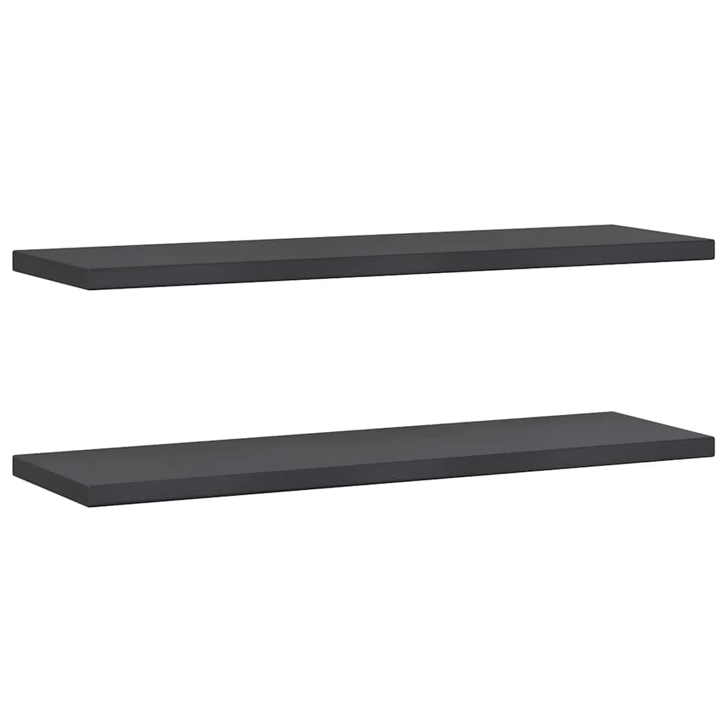vidaXL Wall Shelves 2 pcs 100x30 cm Black Stainless Steel 2