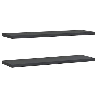 vidaXL Wall Shelves 2 pcs 100x30 cm Black Stainless Steel 2