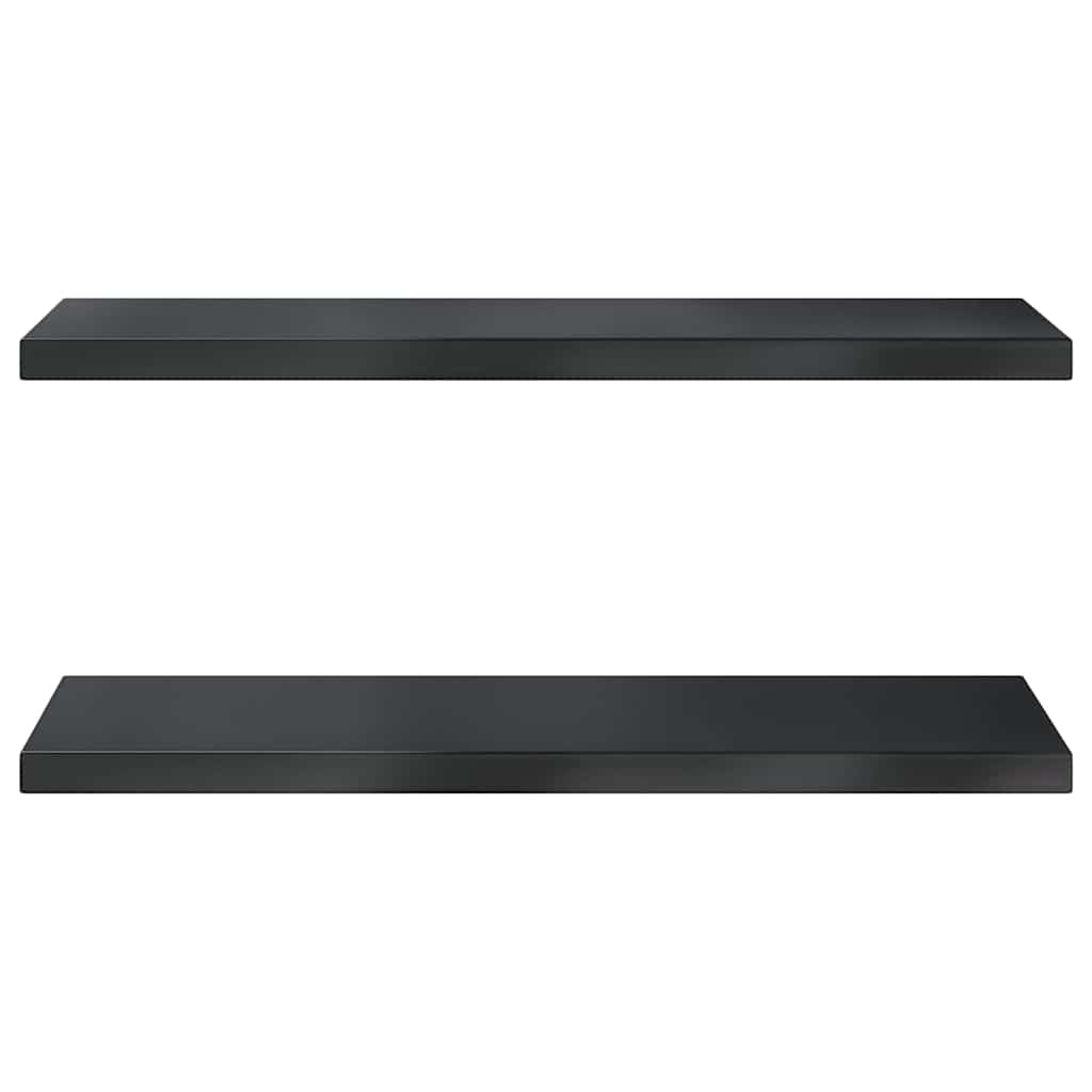 vidaXL Wall Shelves 2 pcs 100x30 cm Black Stainless Steel 4