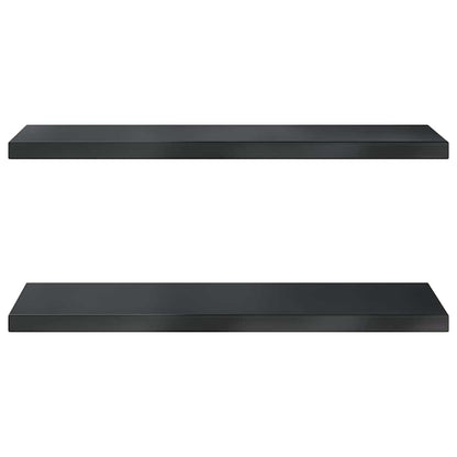 vidaXL Wall Shelves 2 pcs 100x30 cm Black Stainless Steel 4