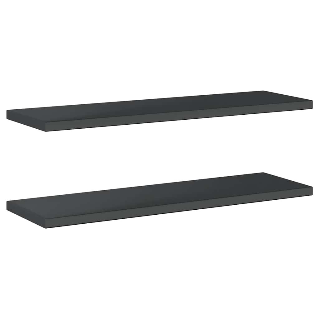 vidaXL Wall Shelves 2 pcs 100x30 cm Black Stainless Steel 6