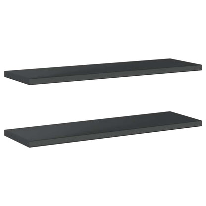 vidaXL Wall Shelves 2 pcs 100x30 cm Black Stainless Steel 6