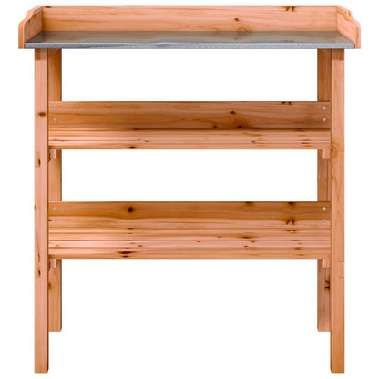 vidaXL Plant Table with Shelves Brown 78x38x82.5 cm Solid Wood Fir 4
