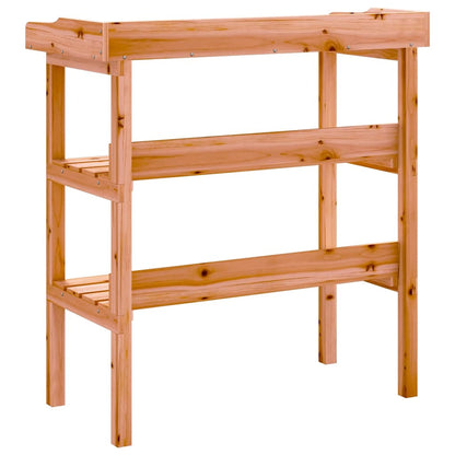 vidaXL Plant Table with Shelves Brown 78x38x82.5 cm Solid Wood Fir 6