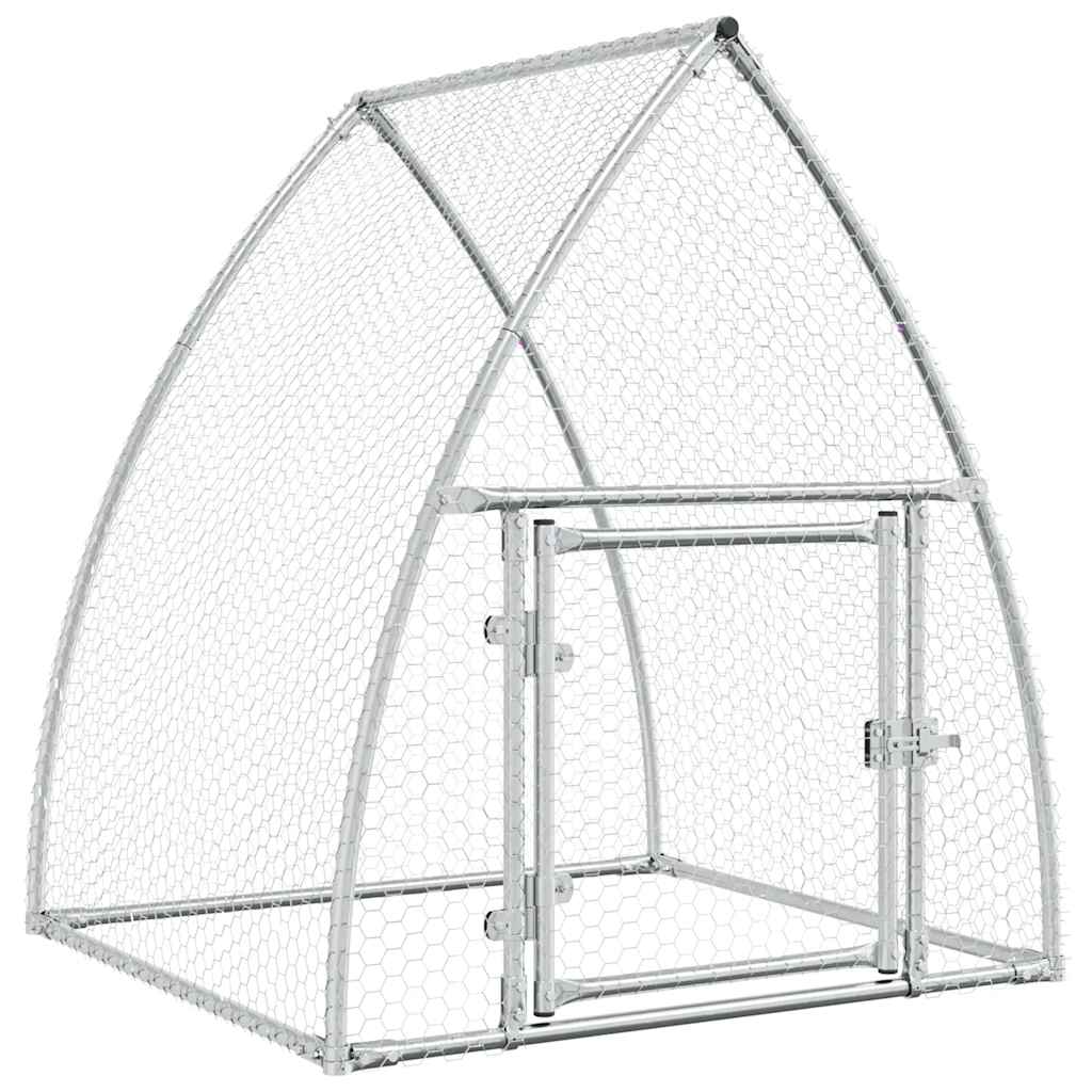 vidaXL Chicken Cage Silver 100x105x120 cm Galvanised Steel 2