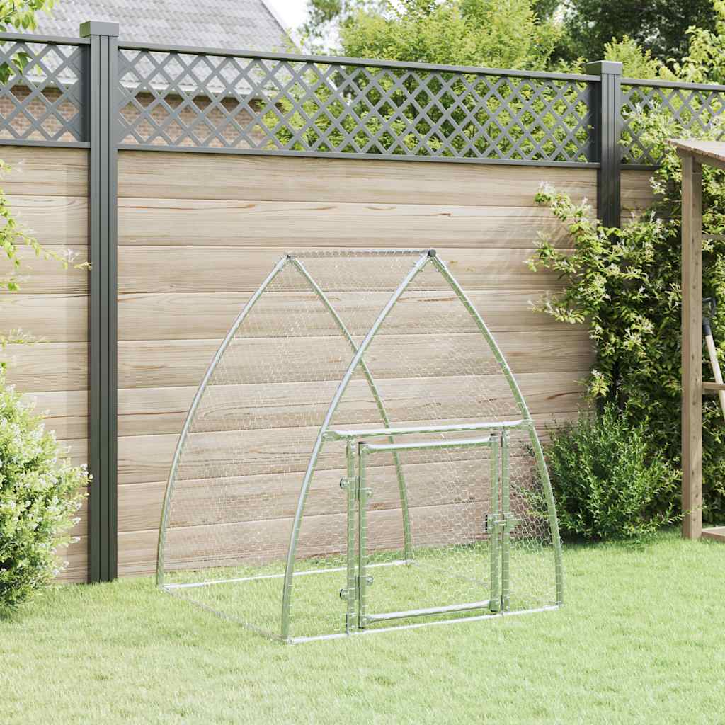vidaXL Chicken Cage Silver 100x105x120 cm Galvanised Steel 3