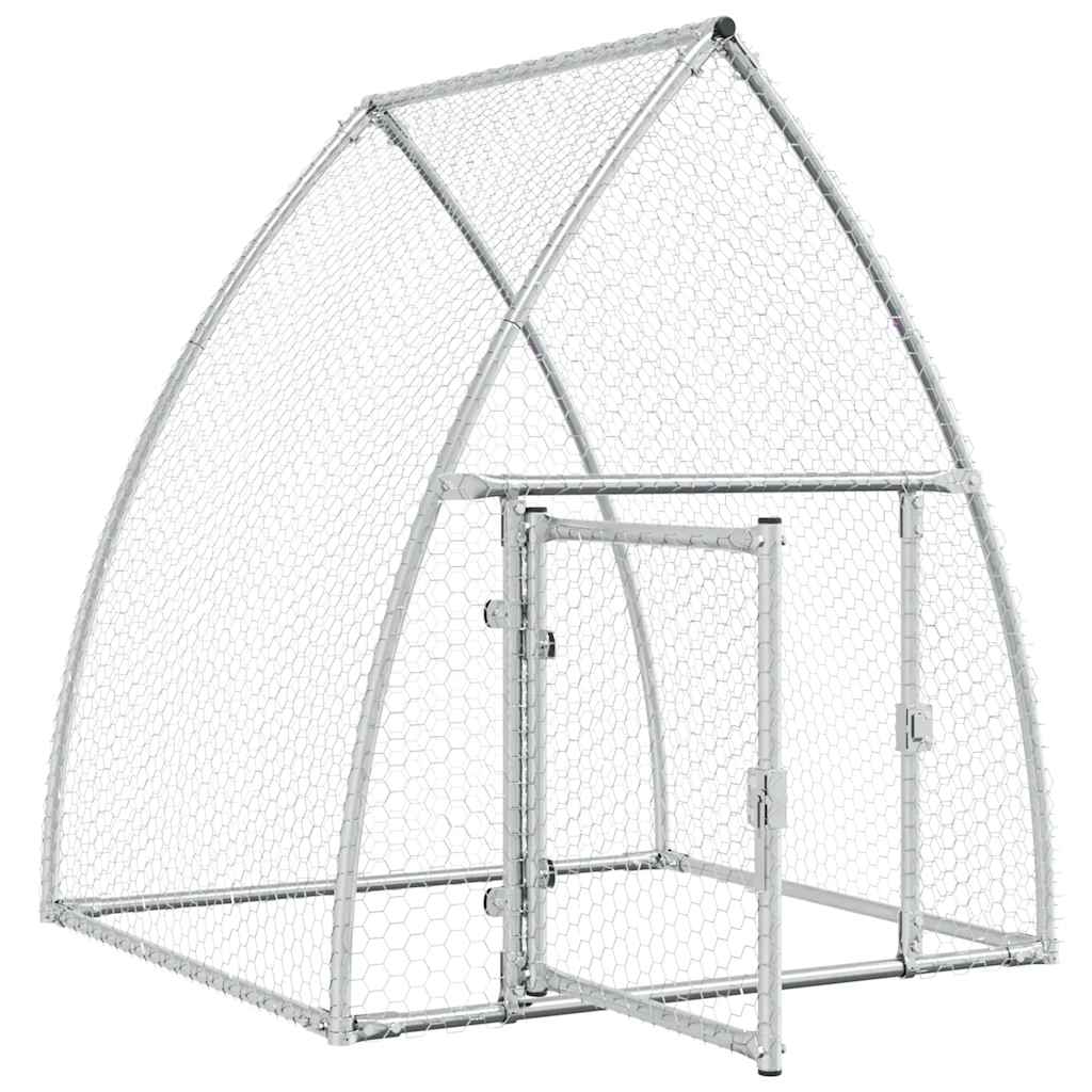 vidaXL Chicken Cage Silver 100x105x120 cm Galvanised Steel 4