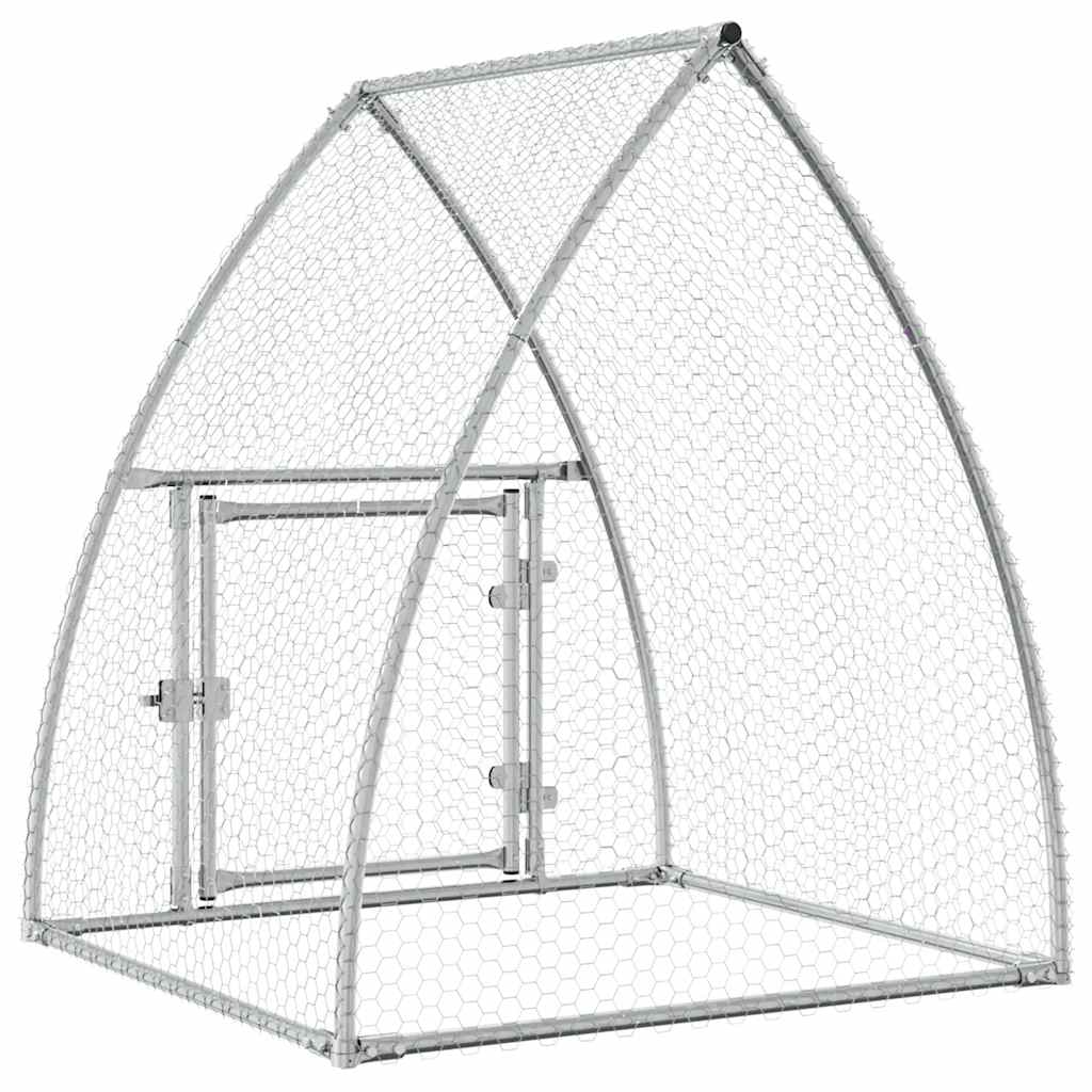 vidaXL Chicken Cage Silver 100x105x120 cm Galvanised Steel 6