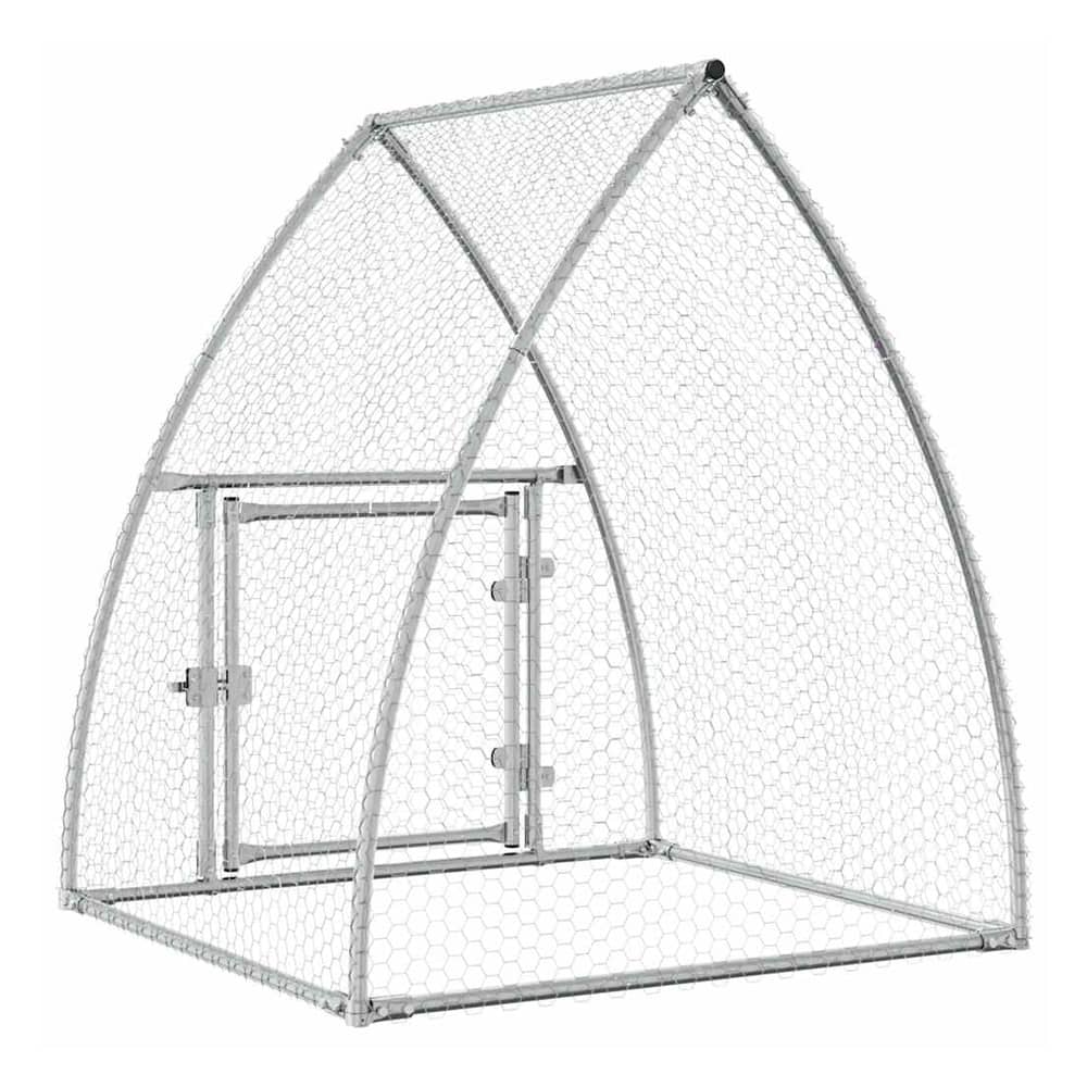 Chicken Cage Silver Galvanised Steel 100 x 105 x 120 cm
