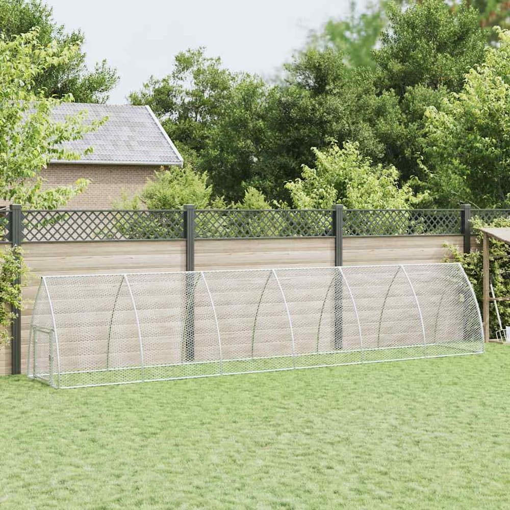 Chicken Cage Silver Galvanised Steel 600 x 105 x 120 cm