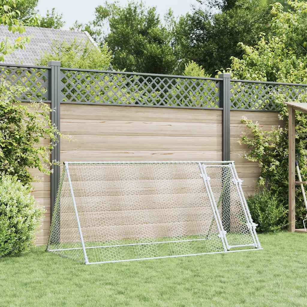 vidaXL Chicken Cage Silver 200x105x91 cm Galvanised Steel 3