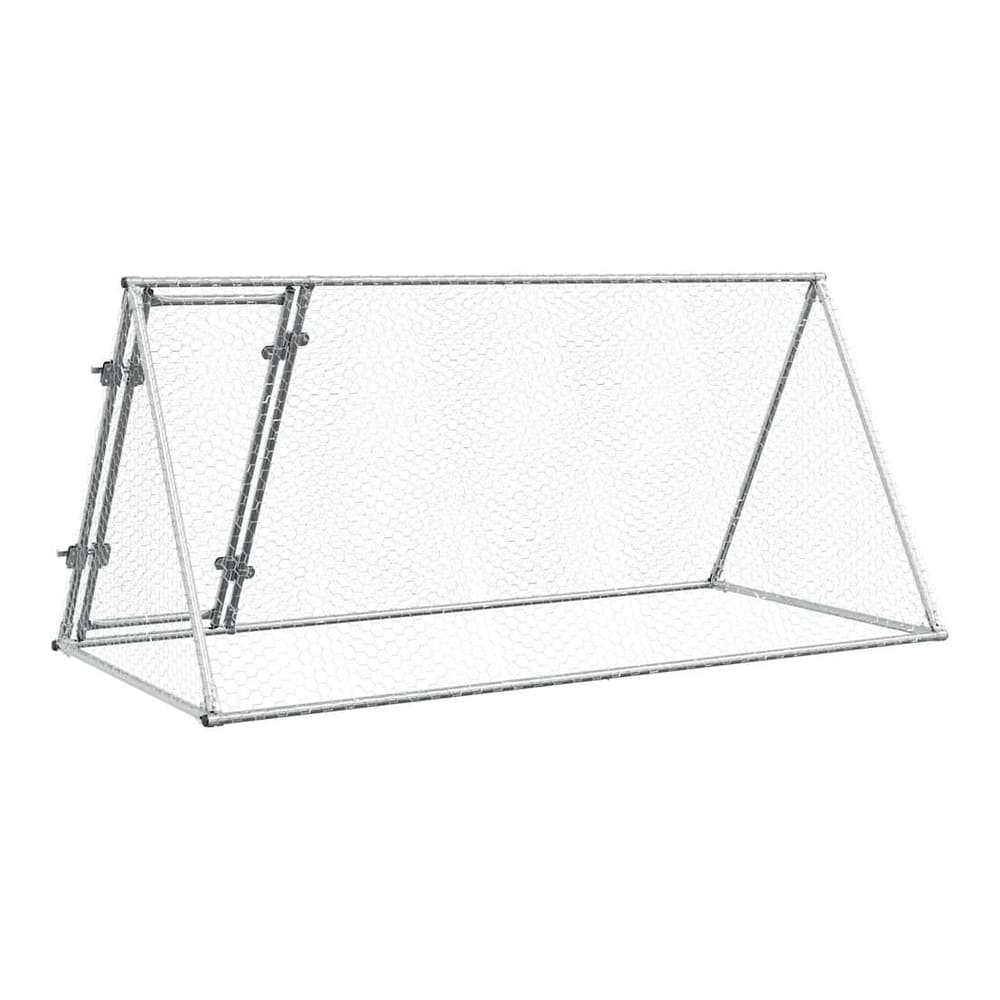 Chicken Cage Silver Galvanised Steel 200 x 105 x 91 cm