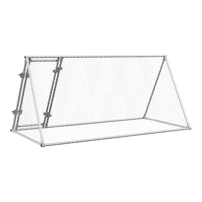 Chicken Cage Silver Galvanised Steel 200 x 105 x 91 cm