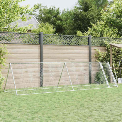 Chicken Cage Silver Galvanised Steel 400 x 105 x 91 cm