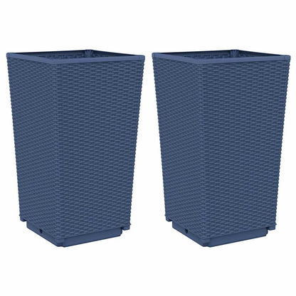 vidaXL Garden Planters 2 pcs Blue Grey 32.5x32.5x57 cm PP 2