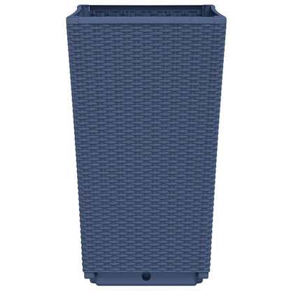 vidaXL Garden Planters 2 pcs Blue Grey 32.5x32.5x57 cm PP 5