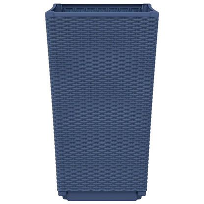 vidaXL Garden Planters 2 pcs Blue Grey 32.5x32.5x57 cm PP 6