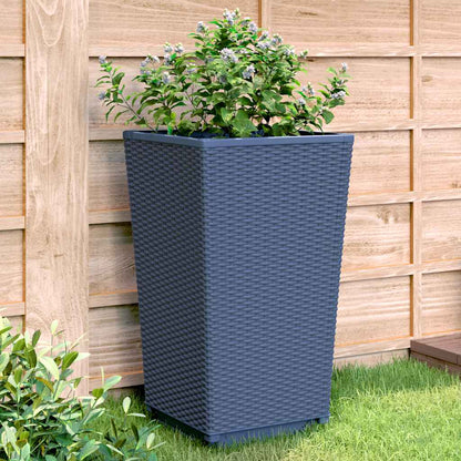 vidaXL Garden Planters 2 pcs Blue Grey 32.5x32.5x57 cm PP 1