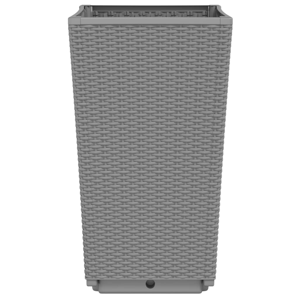 vidaXL Garden Planters 2 pcs Light Grey 32.5x32.5x57 cm PP 5