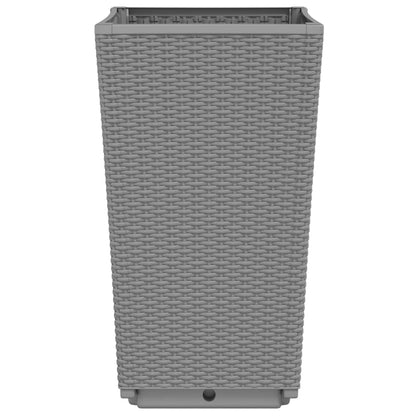 vidaXL Garden Planters 2 pcs Light Grey 32.5x32.5x57 cm PP 5
