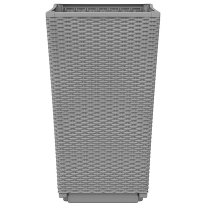 vidaXL Garden Planters 2 pcs Light Grey 32.5x32.5x57 cm PP 6