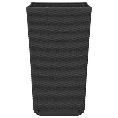 vidaXL Garden Planters 2 pcs Black 32.5x32.5x57 cm PP 6