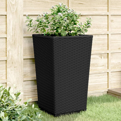 vidaXL Garden Planters 2 pcs Black 32.5x32.5x57 cm PP 1