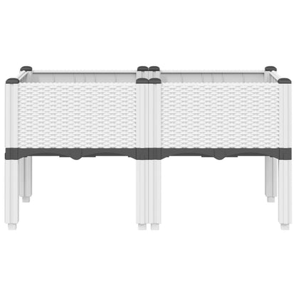 vidaXL Garden Planter with Legs White 80x40x42 cm PP 3