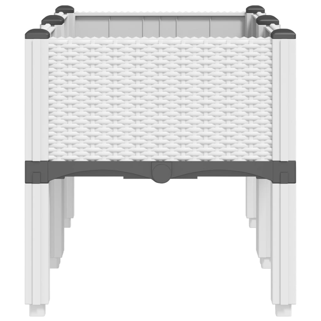 vidaXL Garden Planter with Legs White 80x40x42 cm PP 4