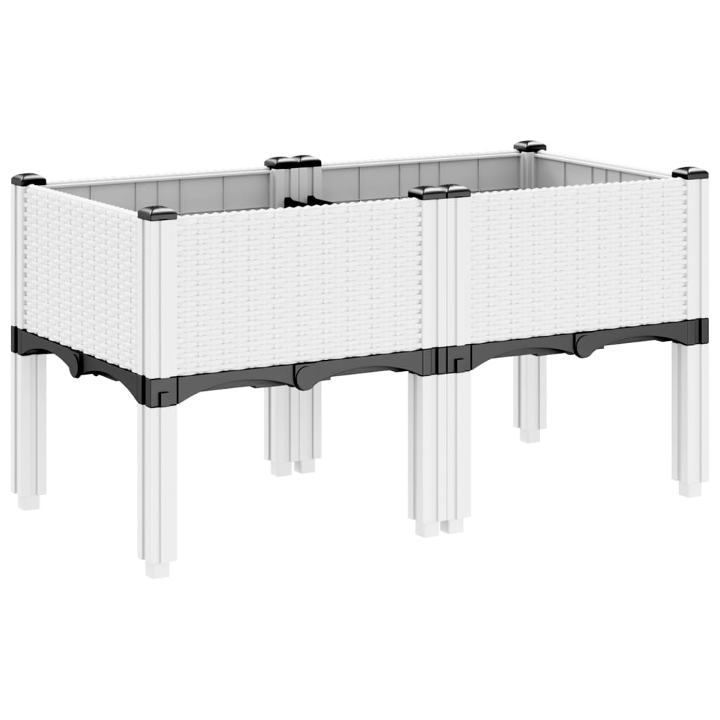 vidaXL Garden Planter with Legs White 80x40x42 cm PP 5