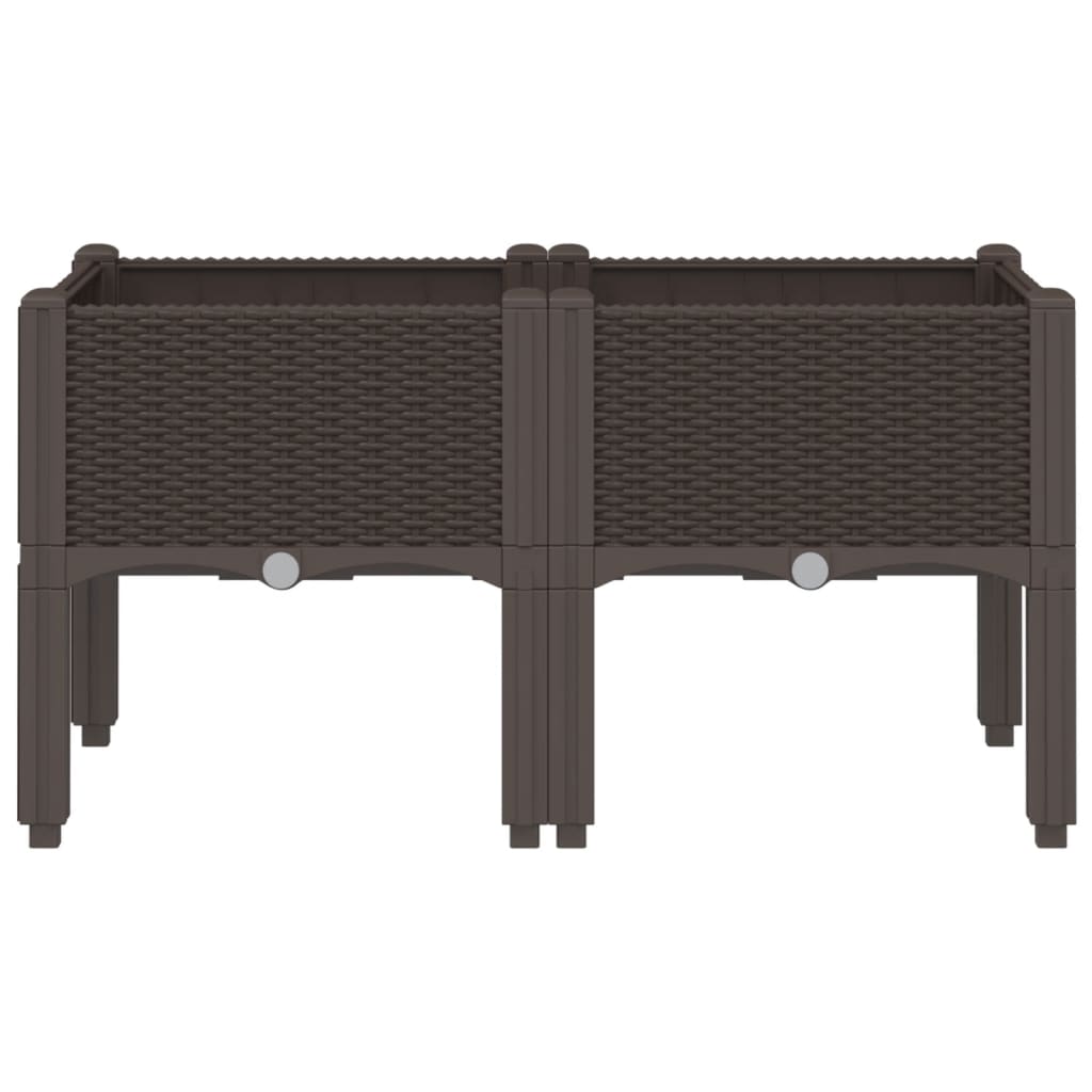 vidaXL Garden Planter with Legs Brown 80x40x42 cm PP 3