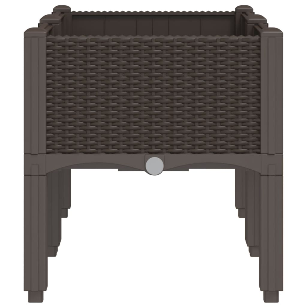 vidaXL Garden Planter with Legs Brown 80x40x42 cm PP 4