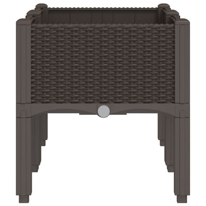 vidaXL Garden Planter with Legs Brown 80x40x42 cm PP 4