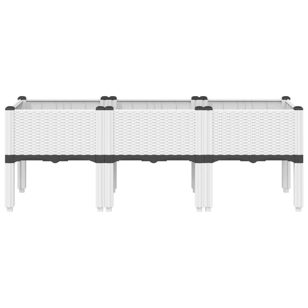 vidaXL Garden Planter with Legs White 120x40x42 cm PP 3