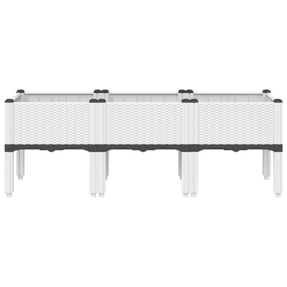vidaXL Garden Planter with Legs White 120x40x42 cm PP 3