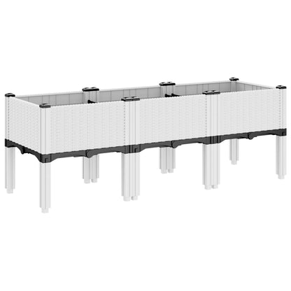 vidaXL Garden Planter with Legs White 120x40x42 cm PP 5
