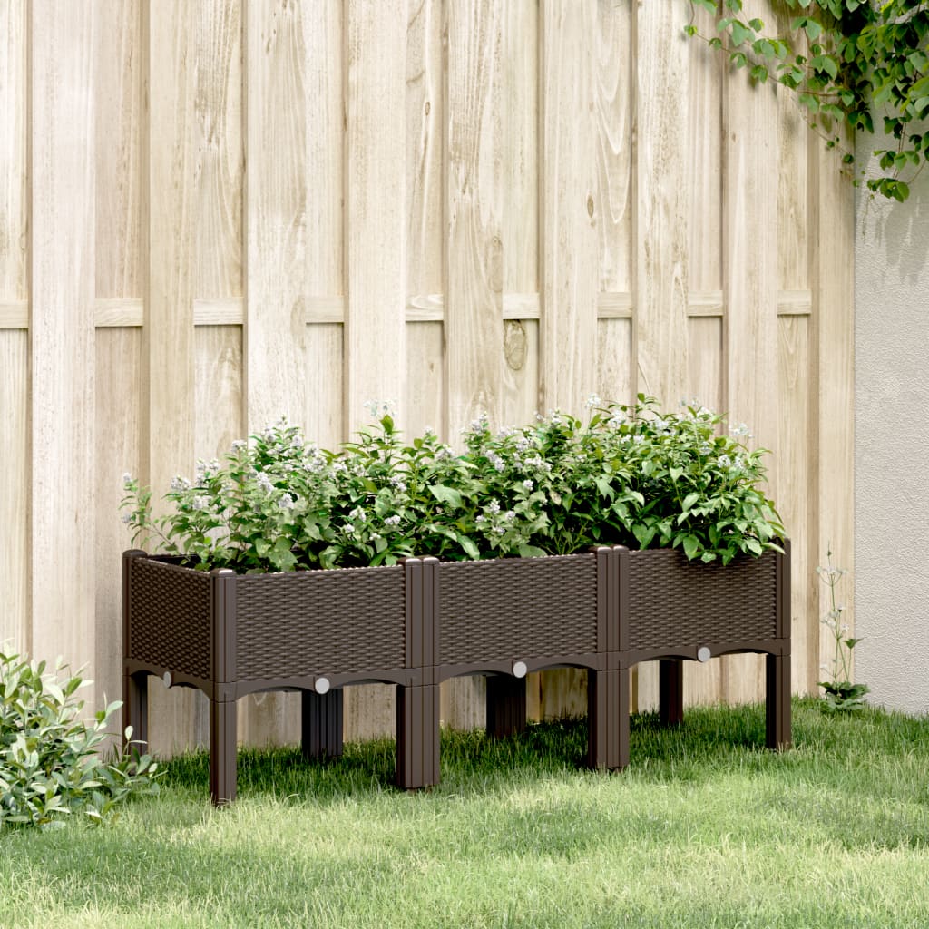 vidaXL Garden Planter with Legs PP Depth 40 cm
