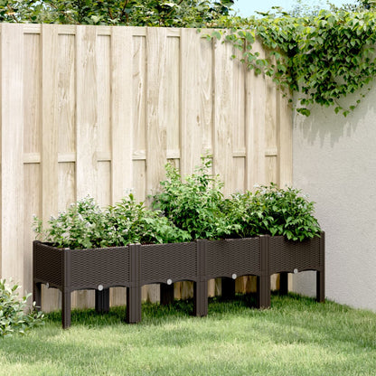 vidaXL Garden Planter with Legs PP Depth 40 cm