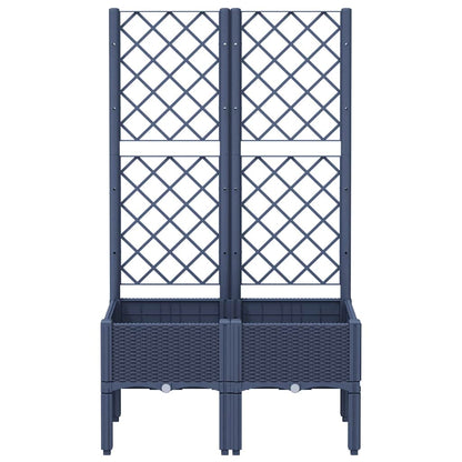 vidaXL Garden Planter with Trellis Blue Grey 80x40x142 cm PP 3