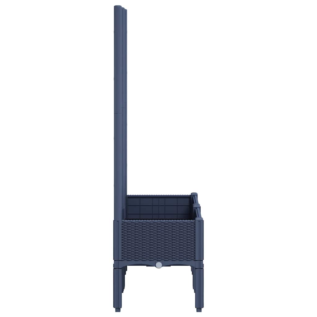 vidaXL Garden Planter with Trellis Blue Grey 80x40x142 cm PP 4