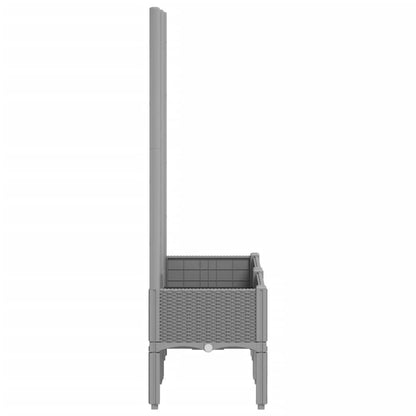 vidaXL Garden Planter with Trellis Light Grey 80x40x142 cm PP 4