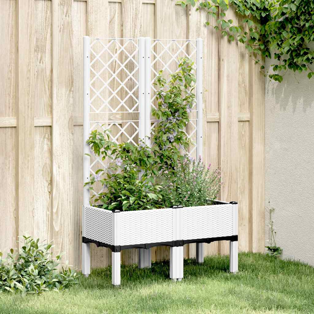 vidaXL Garden Planter with Trellis PP Depth 40 cm