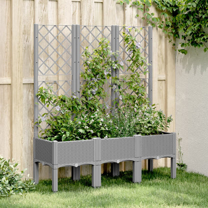 vidaXL Garden Planter with Trellis PP Depth 40 cm