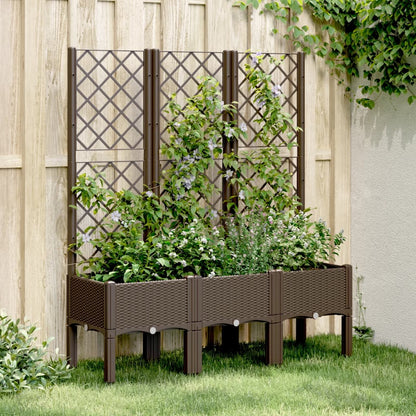vidaXL Garden Planter with Trellis PP Depth 40 cm