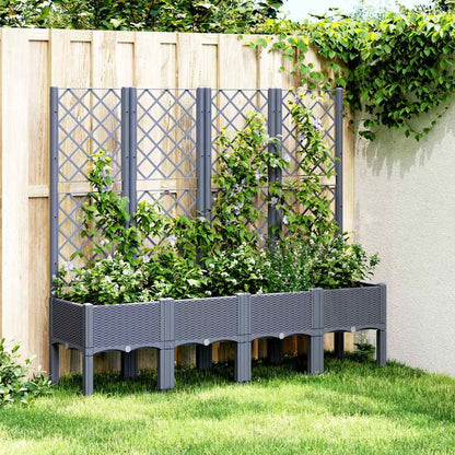 vidaXL Garden Planter with Trellis PP Depth 40 cm