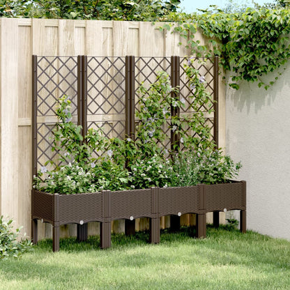vidaXL Garden Planter with Trellis PP Depth 40 cm
