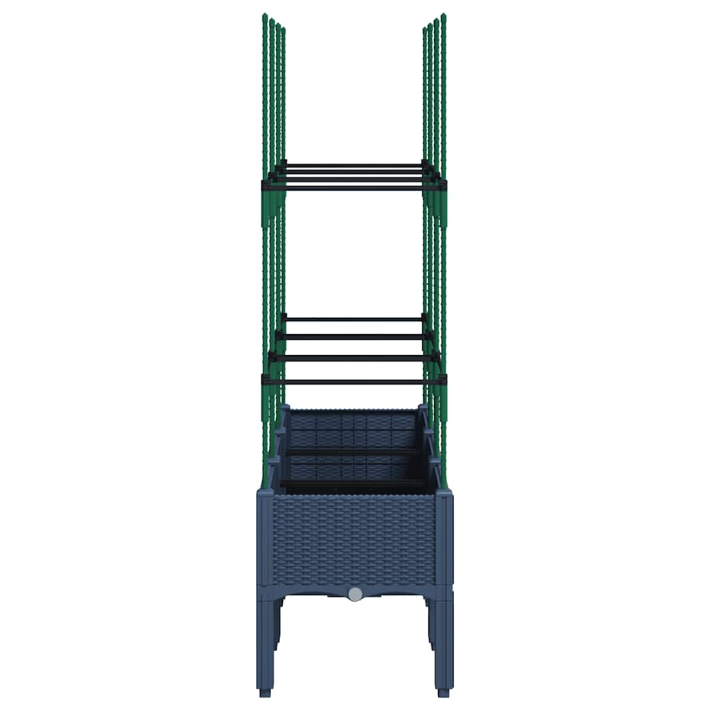 Garden Planter with Trellis Blue Grey PP
