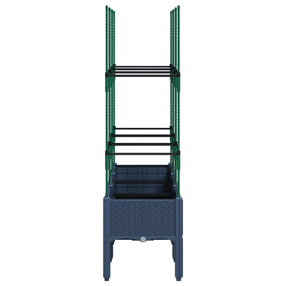 Garden Planter with Trellis Blue Grey PP